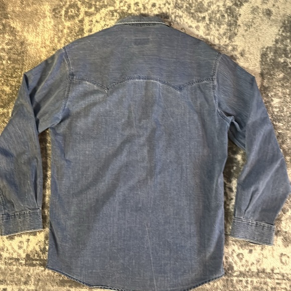 Calvin Klein 100% Cotton Denim Long Sleeve Shirt w 2 Breast Pockets w Flaps - Picture 5 of 6